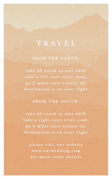 Make sure none of your guests get lost with our Majestic Mountains Direction Cards.