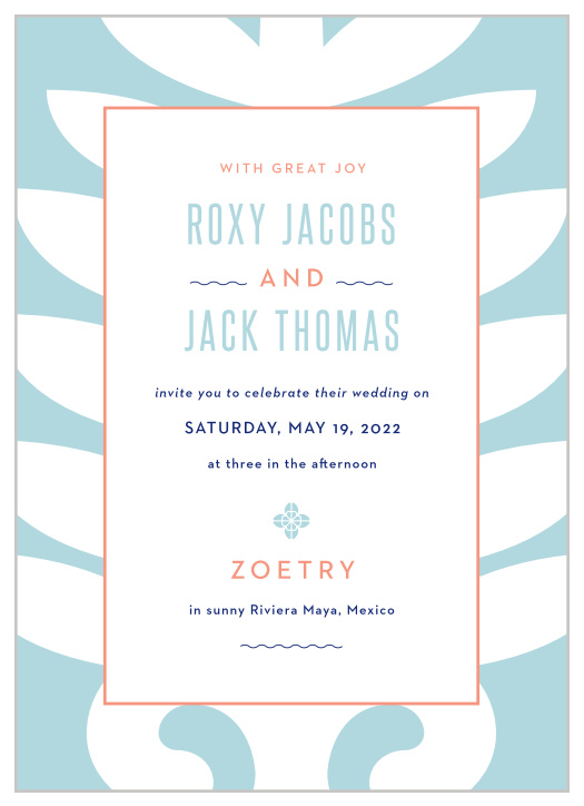 Our MaeMae's Roxy Wedding Invitations are a perfectly fun way to announce the special day.