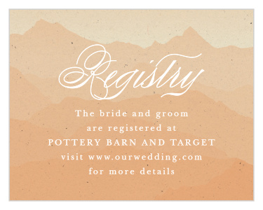 Help your guests know where to find the perfect gifts with our Majestic Mountains Registry Cards. 