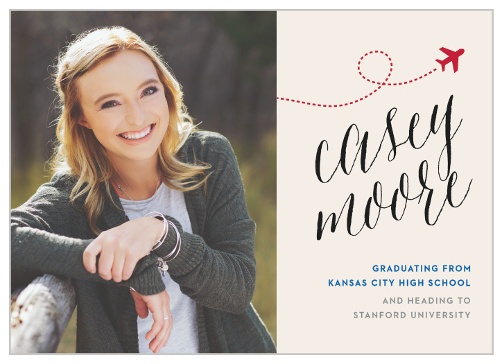 Say goodbye to high school with our Bon Voyage Graduation Announcements! 