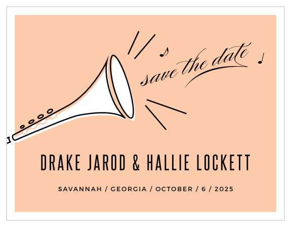 Ensure your family and friends mark your wedding date on their calendar with our MaeMae's Ralph Save-the-Date Cards.