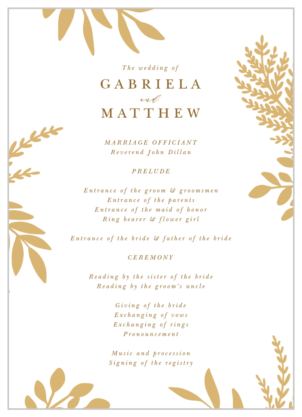 Autumn Leaves Wedding Programs