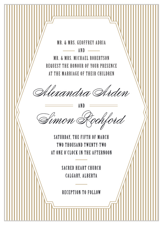 Enjoy the classic simplicity of MaeMae's Smith Wedding Invitations.