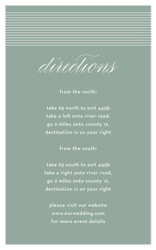 MaeMae's Willow Direction Cards are perfect for helping your family and friends each step of the way to your wedding venue. 