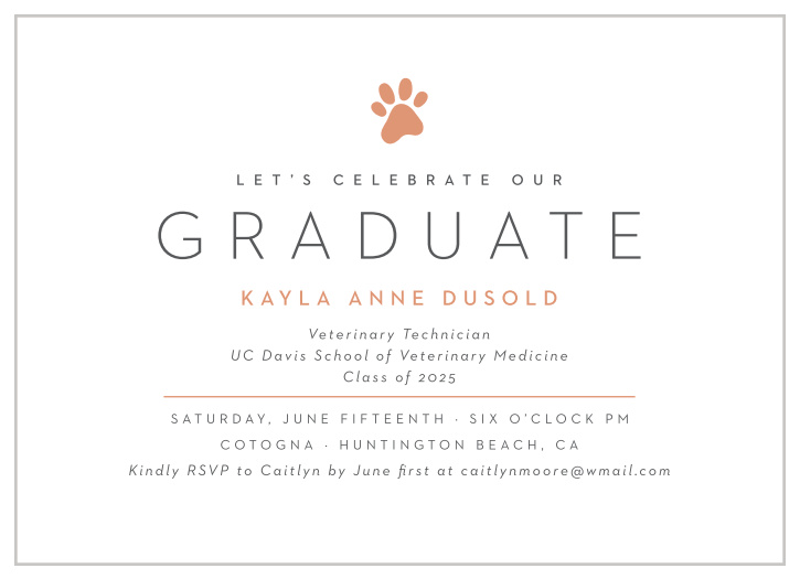 Gather all of your loved ones to come and support you on your big day with our Animal Print Graduation Invitations.
