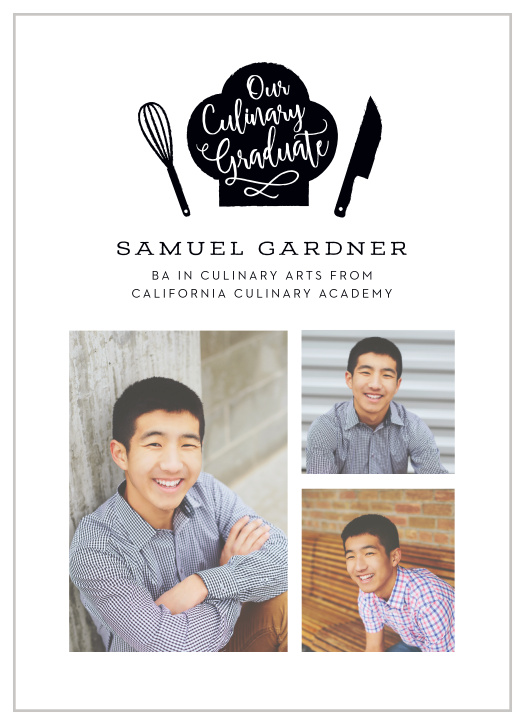Announce your achievements with our Chef's Hat Graduation Announcements!
