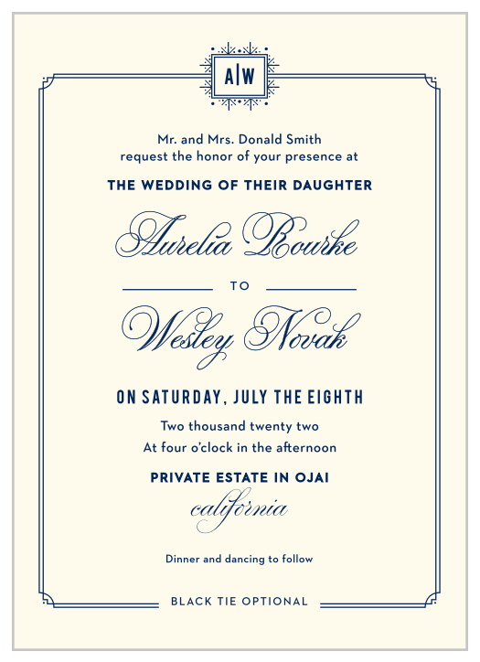 Our MaeMae's Jack Wedding Invitations are a perfectly charming way to announce the special day.