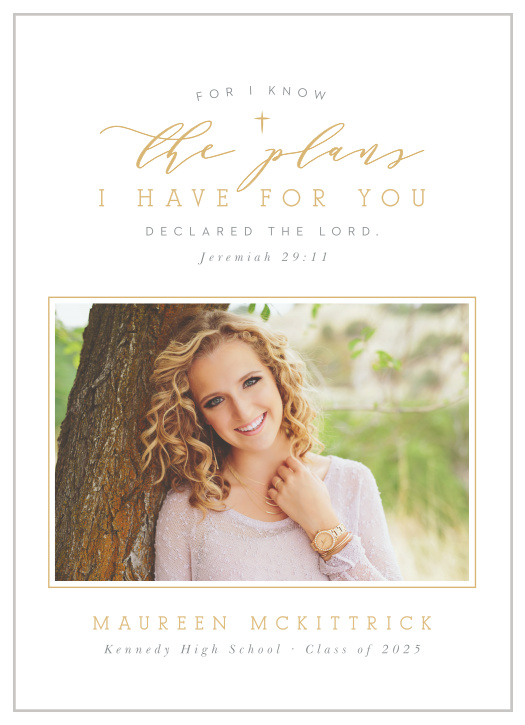 Share the joy of your upcoming graduation celebrations with our Religious Plans Graduation Announcements.