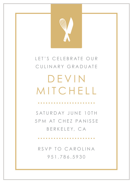 Invite your family and friends to celebrate your success with our Culinary Cook Graduation Party Invitations!