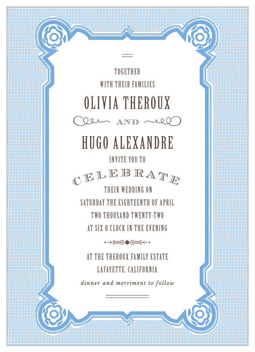 Our MaeMae's Hugo Wedding Invitations are a perfectly unique way to announce the special day.