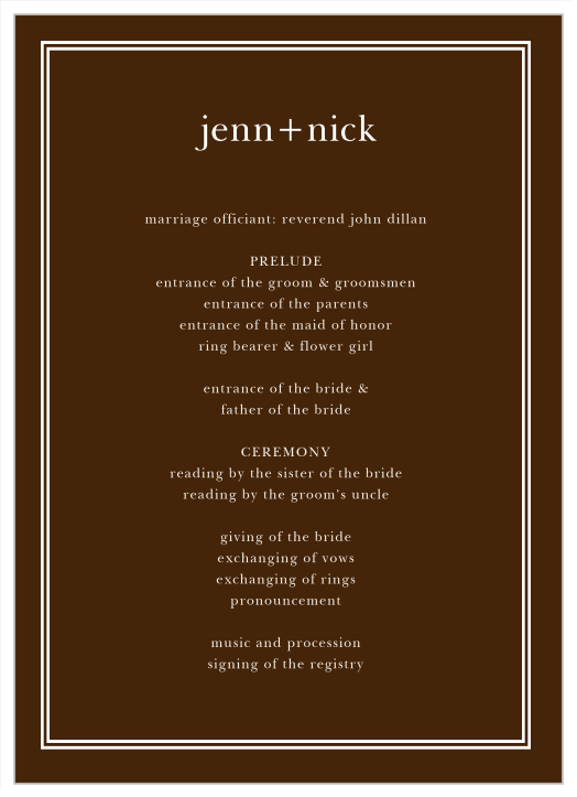 Share our Sheer Overlay Wedding Programs with your guests so they can feel even more included in your big day!