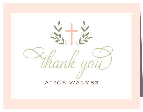 The Laurel Garland Communion & Confirmation Thank You Cards are the perfect way to thank your loved ones for supporting your child on their important day! 