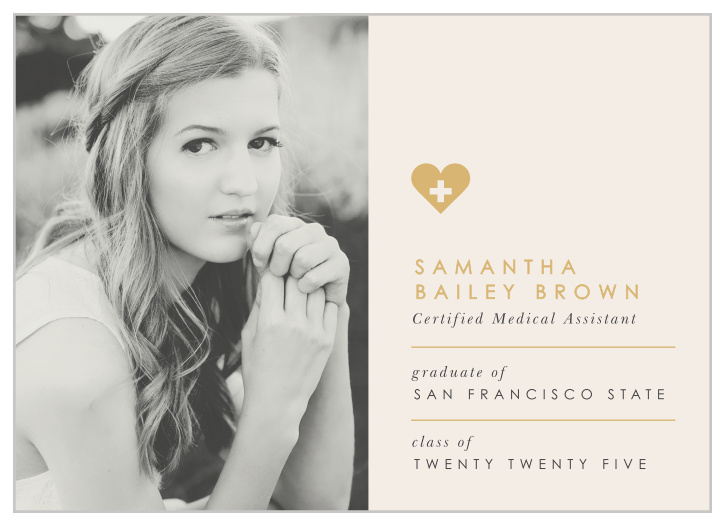 Our Golden Heart Graduation Announcements are a clean, modern approach to your design needs.