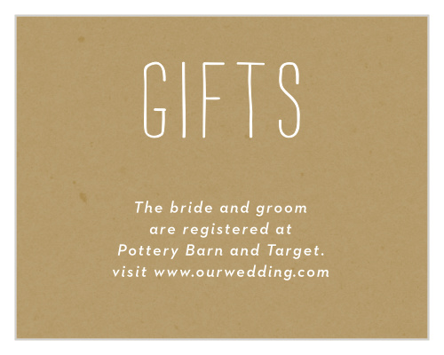 Our Big Type Registry Cards are a perfectly delightful way to help your loved ones know how to support you.