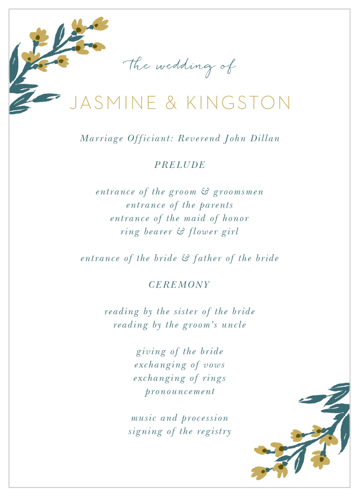 Daisy Daydream Wedding Programs