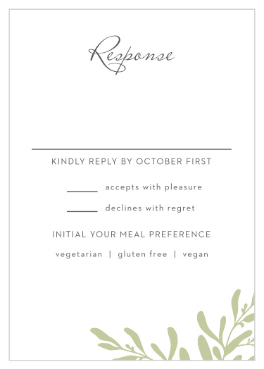 Your guests will be blown away by the elegant simplicity of our Fern Flock Response Cards!  