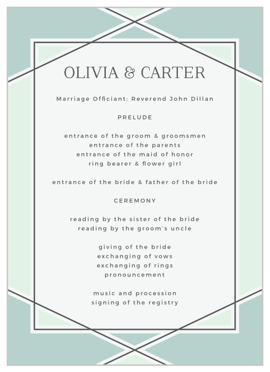 Let family and friends know every step of your ceremony ahead of time with our Simple Lines Wedding Programs.
