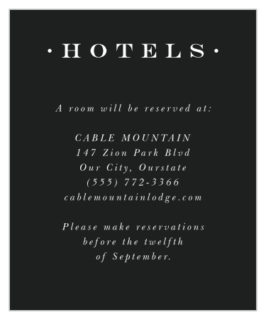 Help your guests make proper arrangments with our Best Day Ever Accommodation Cards.