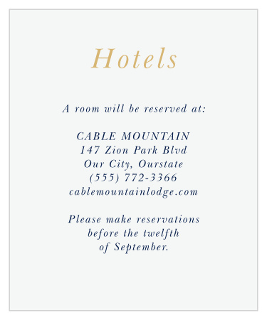 Our Strong Steel Accommodation Cards are a perfectly elegant way to treat your traveling guests to a memorable experience.