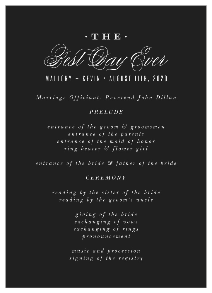 Best Day Ever Wedding Programs