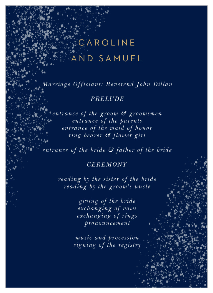 Strong Steel Wedding Programs