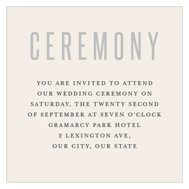 Invite your loved ones to your pre-wedding celebrations, with our Traditionally Formal Ceremony Cards!