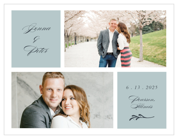 Remind your friends and family to mark their calendars for your big day with our Entwined Blocks Save-the-Date Magnets. 