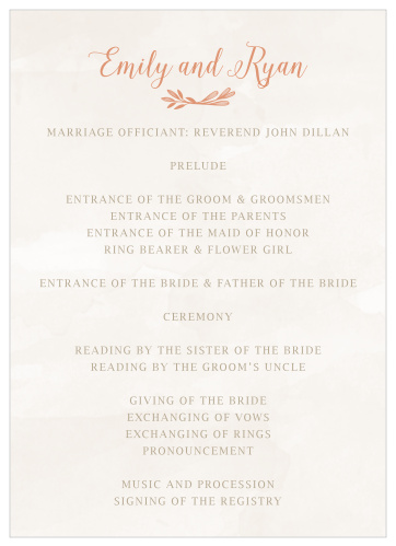The Hexagon Botanicals Wedding Programs are the perfect way to let everyone know what's happening on the day of your wedding! 