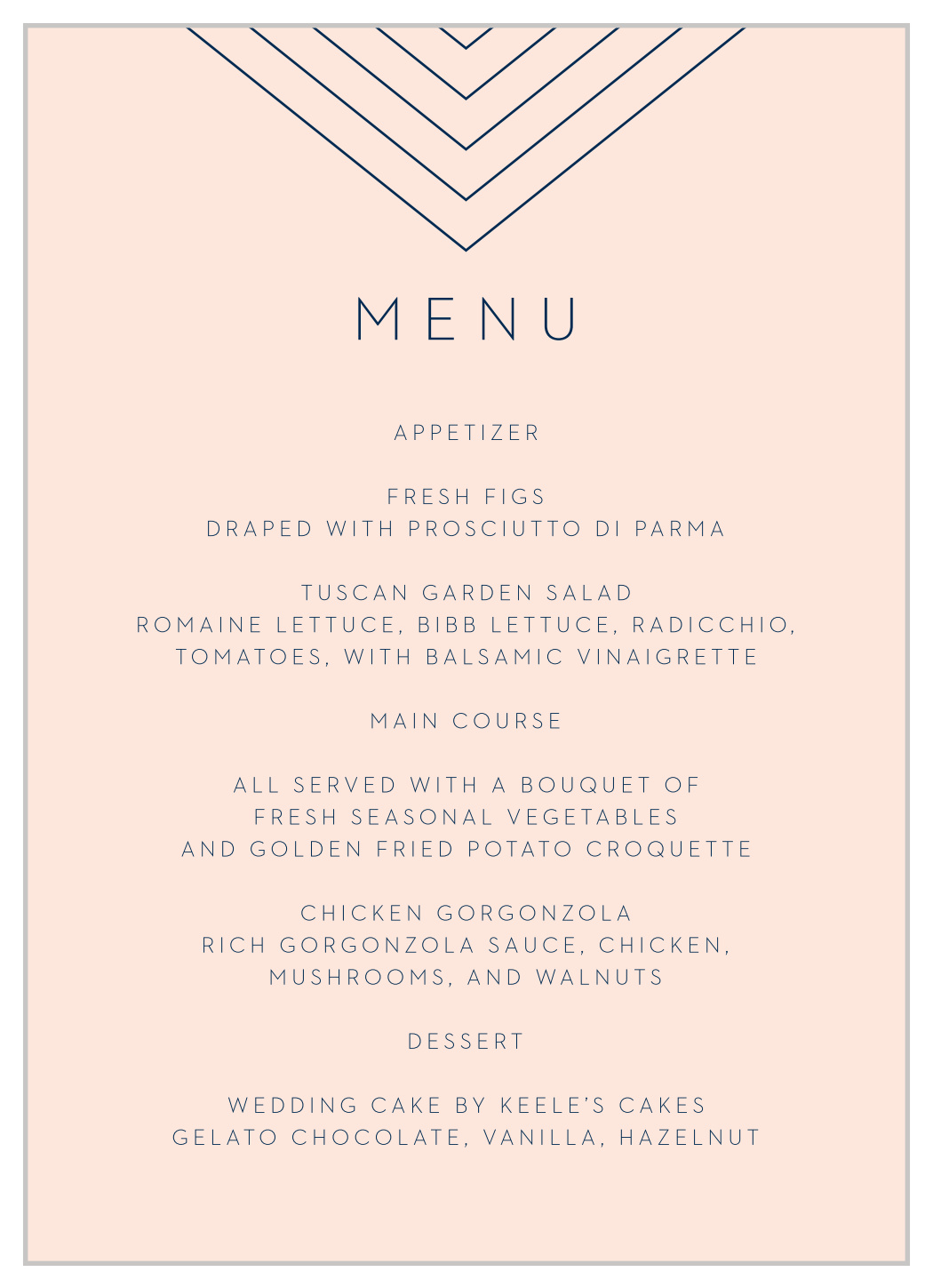 Mod Snaps Wedding Menus