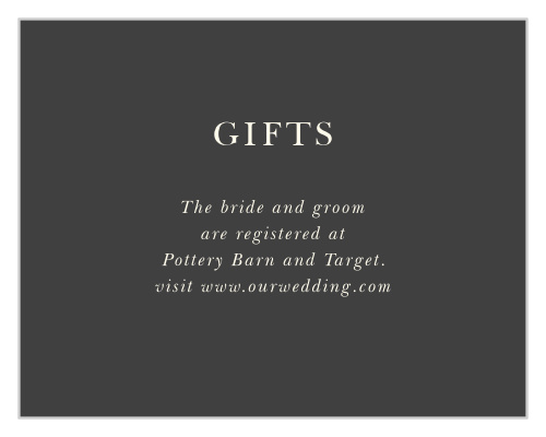 Our Modern Honor Registry Cards are perfect if you're looking for a touch of elegant minimalism for your wedding invitation package.