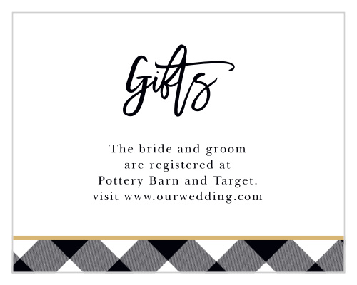 Our Warm Woods Registry Cards are a perfectly playful way to help your loved ones know how to support you. 