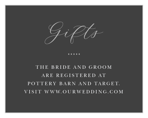 Let your guests know where you are registered with the Matilda Dots Registry Cards.