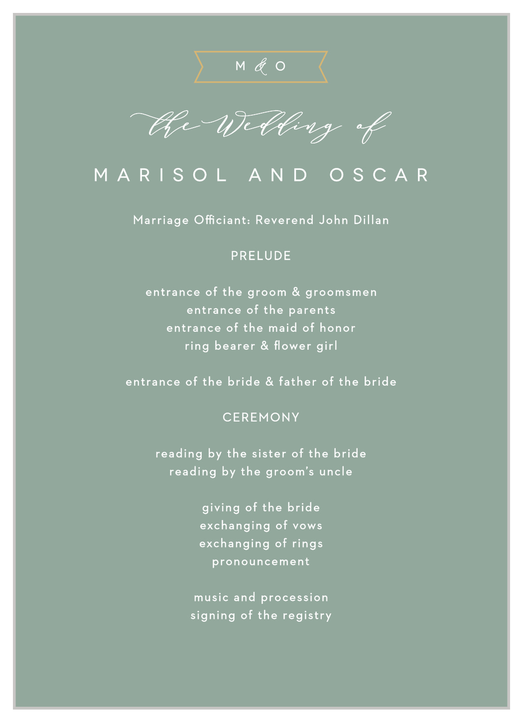 Contemporary Banner Wedding Programs
