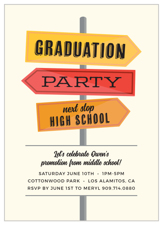 Gather your family and friends together to come and support your child on your big day with our Next Stop Graduation Party Invitations.