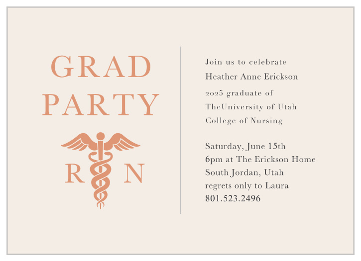 Our Nursing Symbol Graduation Invitations are perfect for requesting the presence of your family and friends to support you on your big day.