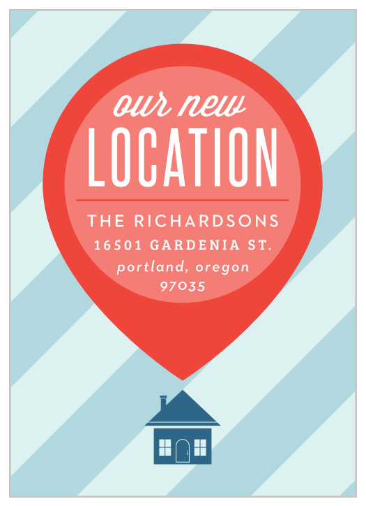 Help your dearest friends and family update their address books with the lovely styling of our Our Location Moving Announcements.