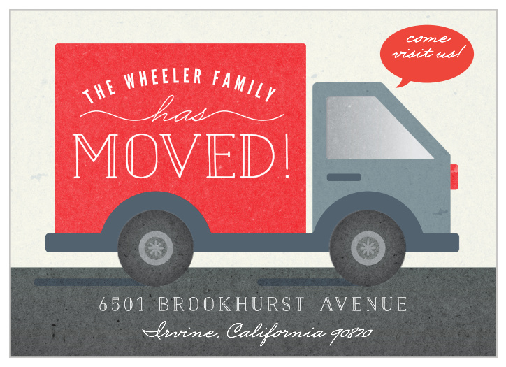 Announce you've moved with our colorful Moving Truck Moving Announcements!
