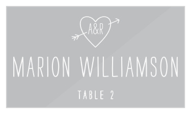 Our Love Struck Clear Wedding Place Cards are the perfect addition to your big day.