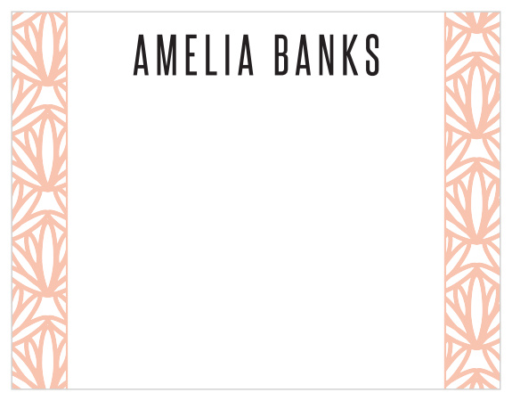 A lotus pattern on either side of this stationery and crisp typography give this Bold Pattern Business Stationery a modern and clean look.