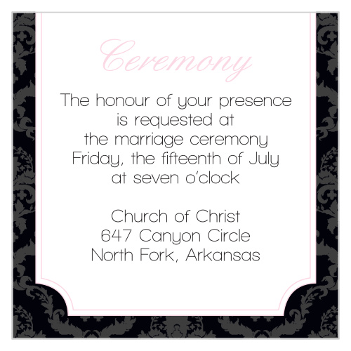 One size fits all ceremony card.