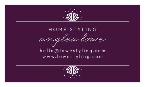 Provide your contact information on a sea of decadent purple with our Simple Bursts Business Cards.