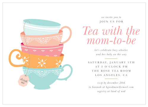 Surround yourself with your family and friends with our Tea Time Baby Shower Invitations.