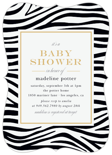 Embrace the wild side with our Zebra Baby Baby Shower Invitations.