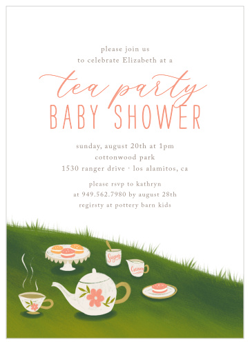Surround yourself with your family and friends with our Afternoon Tea Party Baby Shower Invitations.