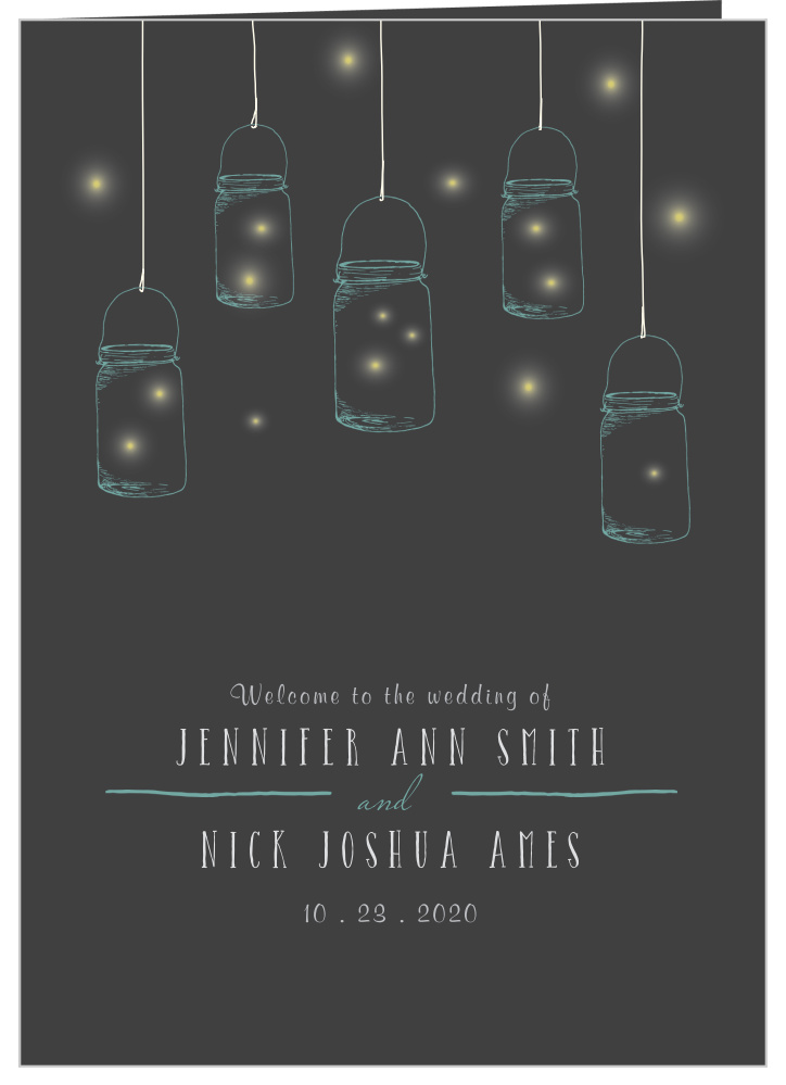 Mason Jars & Fireflies Wedding Programs