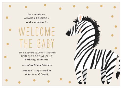 Invite your friends and family to celebrate your new arrival with our Zebra Baby Shower Invitations.