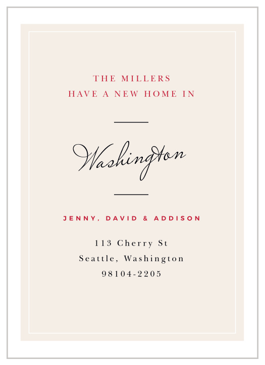 Rely on the tried and true style of our Vintage Letter Moving Announcements.