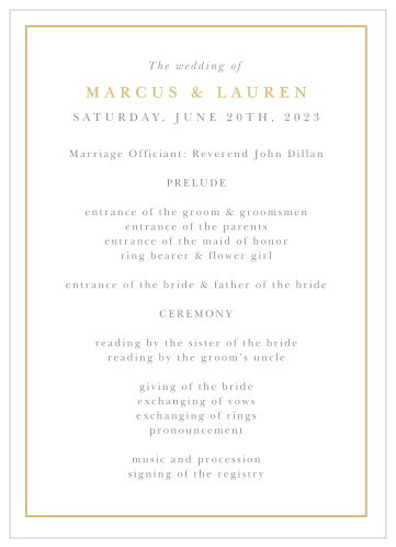 Keep family and friends up-to-date throughout your ceremony with our Completely Centered Wedding Programs.