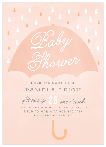 Prepare to shower your mama-to-be with our Big Umbrella Baby Shower Invitations!