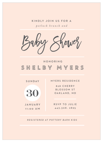 Celebrate the new life you're about to introduce into your family with our Modern Dividers Baby Shower Invitations.